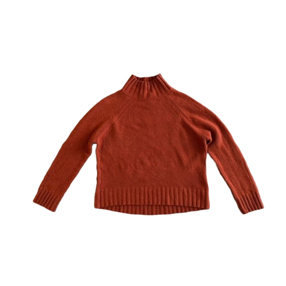 360 Skull Cashmere Mock Neckline Sweater Dark Orange Small